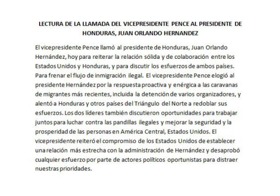 EEUU reitera apoyo a Honduras para tratar temas de inmigración ilegal