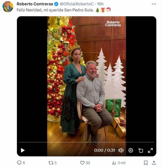 El alcalde de San Pedro Sula también se sumó a los mensajes de Navidad por parte de políticos hondureños. 