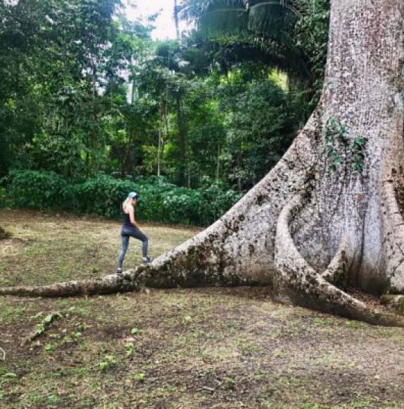 'Un poco diferente de mi jungla normal de concreto', escribió la joven junto a esta imagen.