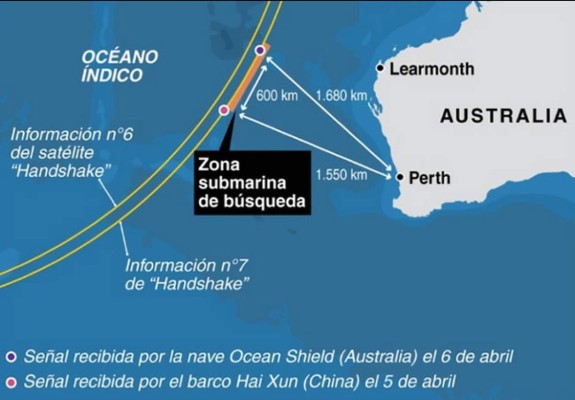 Detectan señales de las cajas negras del avión de Malaysia Airlines