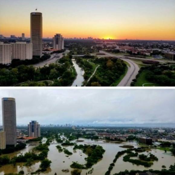 Unos 1.270 mm de lluvia han caído sobre Houston desde que Harvey golpeó el viernes la costa texana como un huracán de categoría cuatro, desatando inundaciones masivas en su área metropolitana, habitada por 2,3 millones de personas. Foto: Aaron Cohan