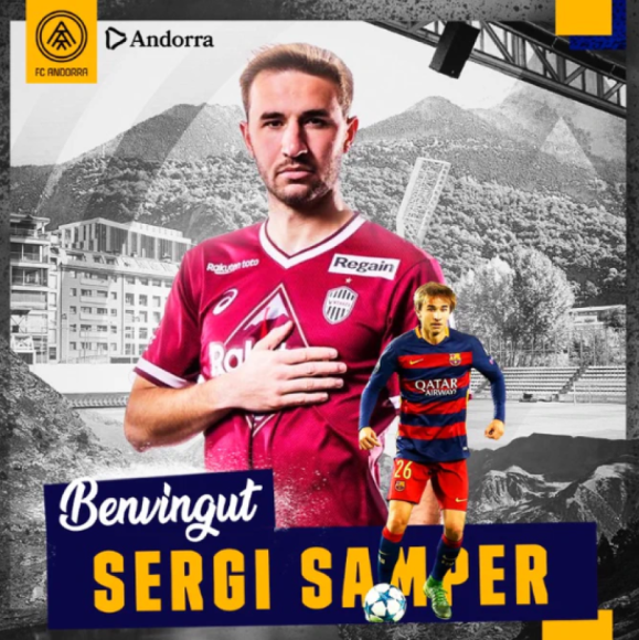 Sergi Samper, canterano del Barça, regresa a España después de su última aventura en el Vissel Kobe de Japón y firma hasta junio de 2025 con el Andorra, el club que pertenece a Gerard Piqué.