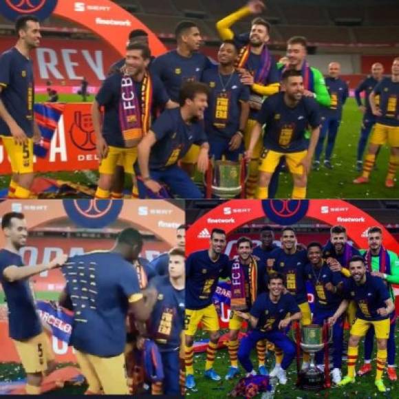 Otro curioso momento que se vivió fue con Piqué. Los jugadores del Barça que pasaron por la Masia se organizaban para una foto grupal. Ousmane Dembélé intenta colarse para posar y lo sacan. Gerard le dice: “Vete de aquí! Con todo lo que nos costaste!”.