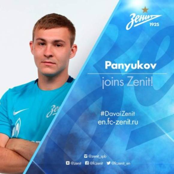El Zenit ha hecho oficial la contratación de Andrei Panyukov, delantero ruso que firma con el club para las próximas tres temporadas.