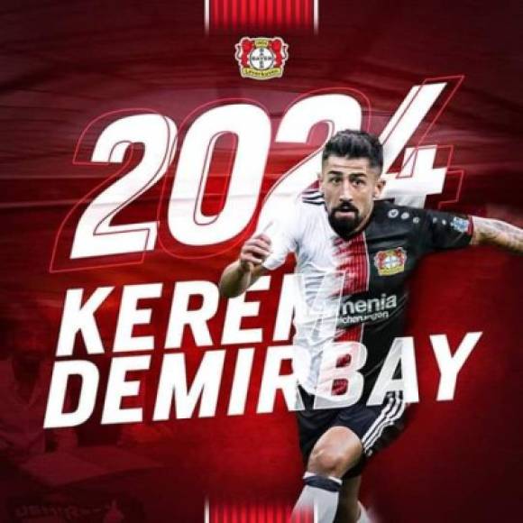 Kerem Demirbay, que llega procedente del Hoffenheim, será jugador del Bayer Leverkusen hasta 2024. El club alemán hizo oficial el fichaje. 'El Bayer 04 juega al ataque y ese es un estilo que me favorece', ha asegurado el futbolista, que se unirá a su nuevo equipo el próximo verano.
