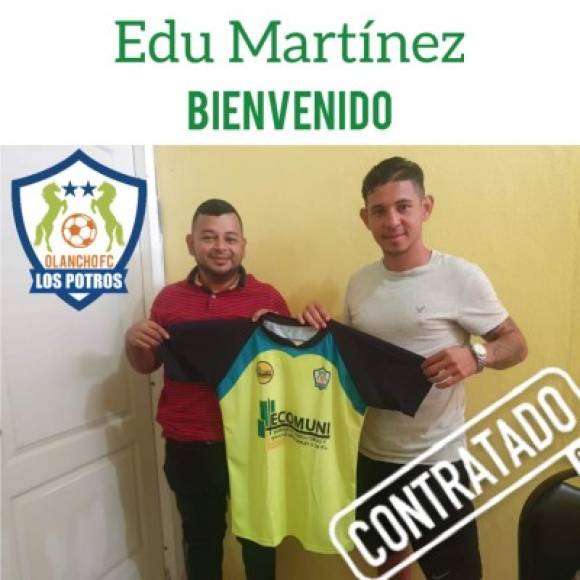 Los Potros de Olancho FC de la Liga de Ascenso anunciaron el fichaje del jugador hondureño Edu Martínez.