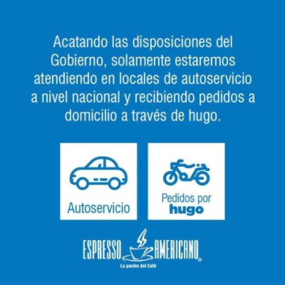 Los amantes de Expresso Americano también pueden hacer sus pedidos a través de la aplicación Hugo.