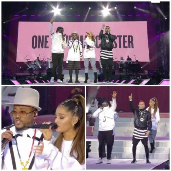 Los Black Eyed Peas dieron en el clavo con su tema 'Where Is The Love?', quienes fueron acompañados por Ariana para reemplazar la voz de Fergie.<br/>