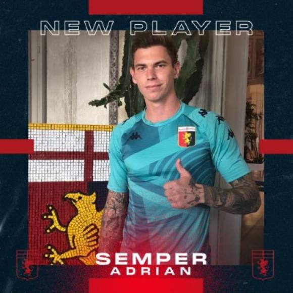 El Génova, equipo de la Serie A, ha fichado al guardameta croata de 23 años, Adrian Semper, procedente del Dinamo de Zagrev. Es internacional con las categorías inferiores de Croacia.