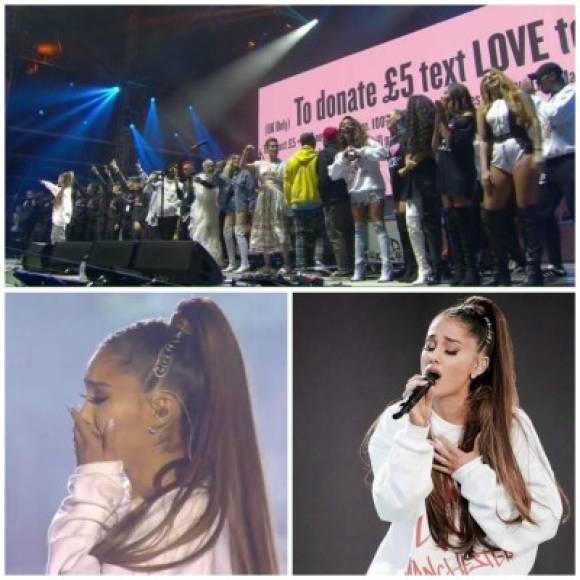 Para el cierre de un show nunca antes visto Ariana fue acompañada de todas las estrellas que participaron y luego cerró en solo cantando 'Somewhere over the rainbow'.<br/>