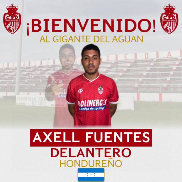 La Real Sociedad es de los equipos con más altas para este nuevo torneo. El club de Tocoa en esta ocasión anunció el fichaje del atacante hondureño Axell Fuentes.