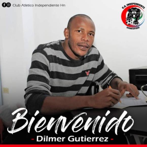 Dilmer Gutiérrez: Tras varios años en la primera división ya que jugó en Real Sociedad y Honduras Progreso, ahora el defensor hondureño fichó por el Atlético Independiente de la Liga de Ascenso.