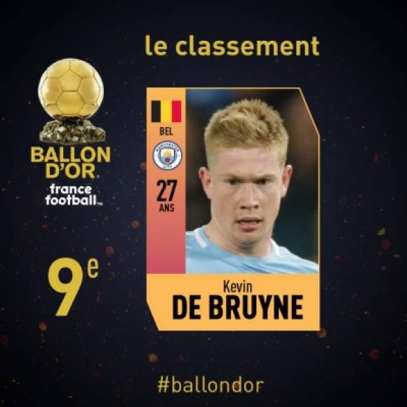 9° Kevin de Bruyne (Manchester City/Bélgica). 29 puntos.