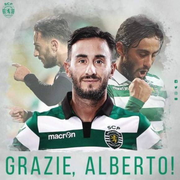 El mediocentro de 32 años, Alberto Aquilani, sale del Sporting de Portugal y firma con el Pescara, que se queda con el 30% de los derechos econcómicos del futbolista.