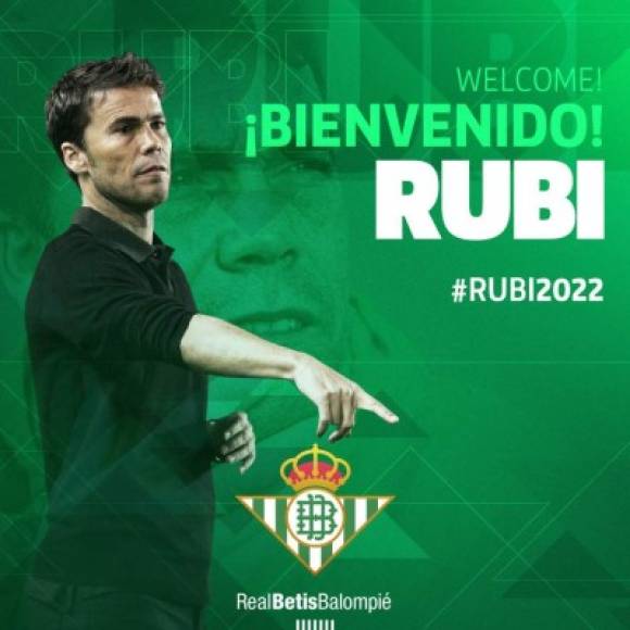 El Betis hizo oficial mediante un comunicado publicado en su página web que Joan Francesc Ferrer, Rubi, será su nuevo entrenador para las tres próximas temporadas. El técnico catalán llega tras rescindir el año de contrato que aún le quedaba con el Espanyol, después de una delicada negociación, abonando su cláusula de rescisión.