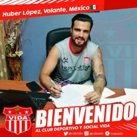 Huber López: Mediocampista mexicano que ha firmado por un año con el Vida de La Ceiba.