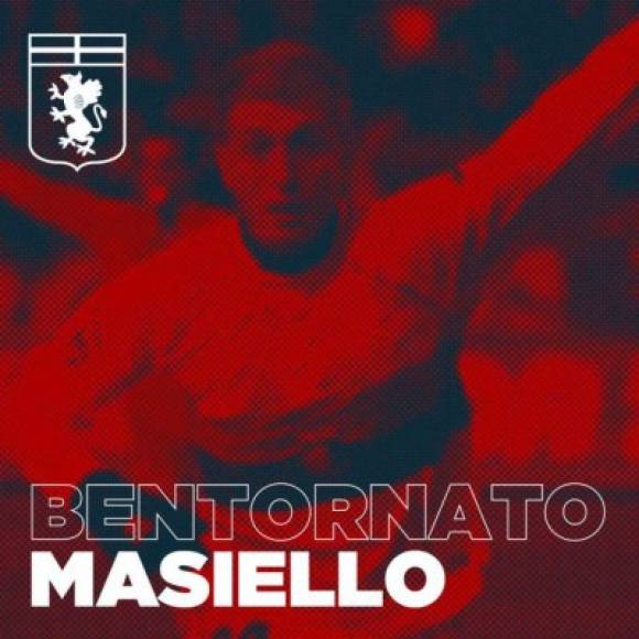 El Genova ha hecho oficial la adquisición del defensa Andrea Masiello. El jugador ya ha realizado su primer entrenamiento con el equipo bajo las órdenes del técnico Davide Nicola. Llega procede del Atalanta.