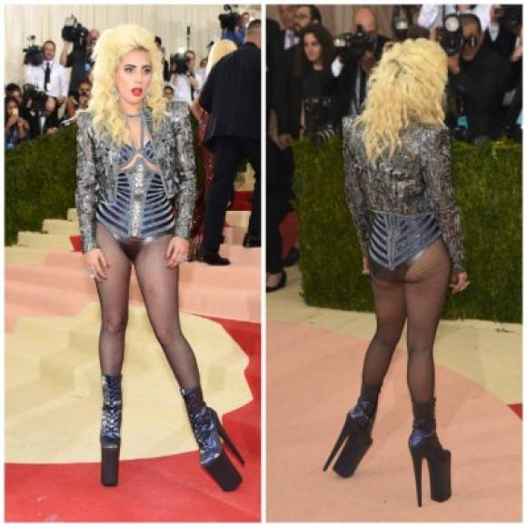 Lady Gaga fue impactante. Nadie como ella simplemente rompió con la armonía de la gala en un atelier Versace.