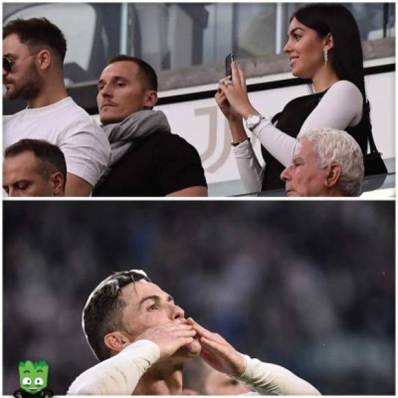 Una de las mayores motivaciones de Cristiano Ronaldo tiene nombre y apellido: Georgina Rodríguez. Así le dedicó muchos besos desde el campo.