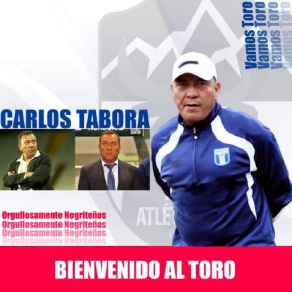 El entrenador hondureño Carlos Tábora fue anunciado como el nuevo estratega del club Atlético Júnior de Yoro de la Liga Mayor de Fútbol de Honduras (tercera división). Era uno de los candidatos para llegar al banquillo del Platense.