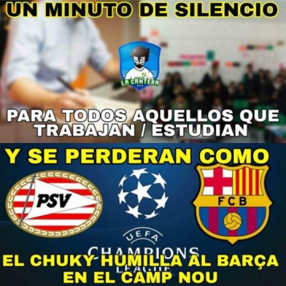 El duelo entre Barcelona y PSV comenzó a las 10:55am, hora de Honduras.