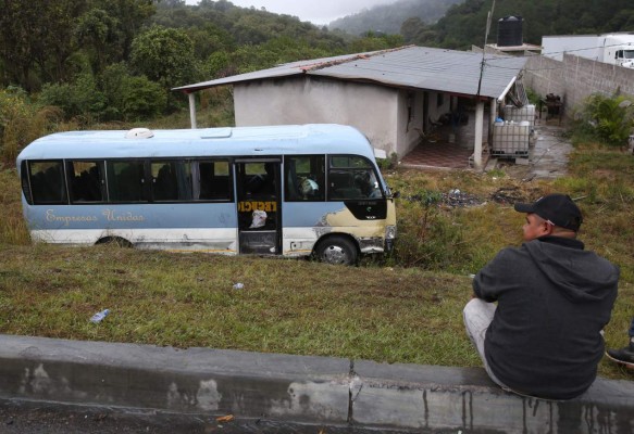 Cuatro heridos en accidente de busito de la ruta Siguatepeque-Tegucigalpa