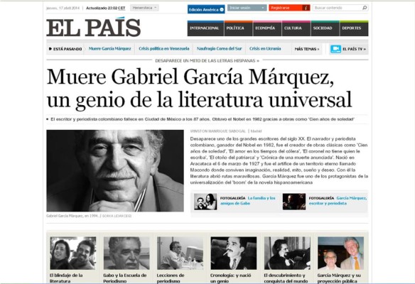 Medios internacionales dan el últimos adiós a Gabriel García Márquez