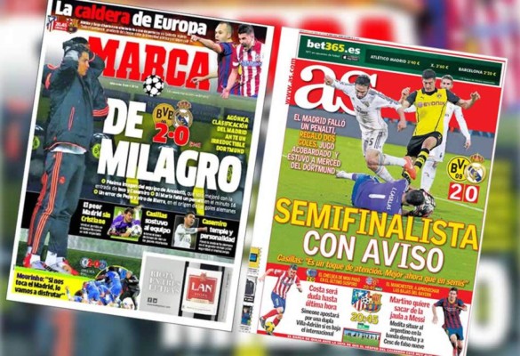 Prensa de España: Real Madrid accede a semifinales 'de milagro'