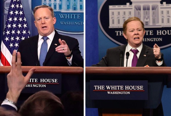 El polémico beso entre 'Trump y Spicer' dispara audiencia de SNL
