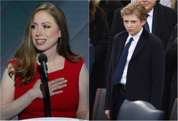 Chelsea Clinton defiende al hijo menor de Donald Trump