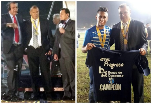 Wilmer Cruz también recibió su medalla de campeón del Honduras Progreso