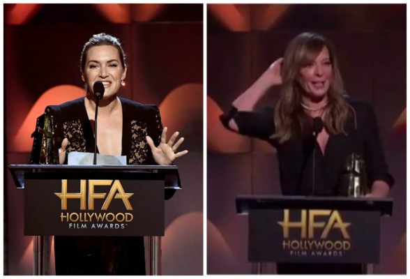 Kate Winslet y Allison Janney se besan en la boca y el público estalla