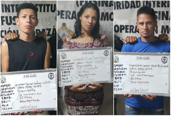 Caen tres sospechosos de asaltar en un taxi en Tegucigalpa