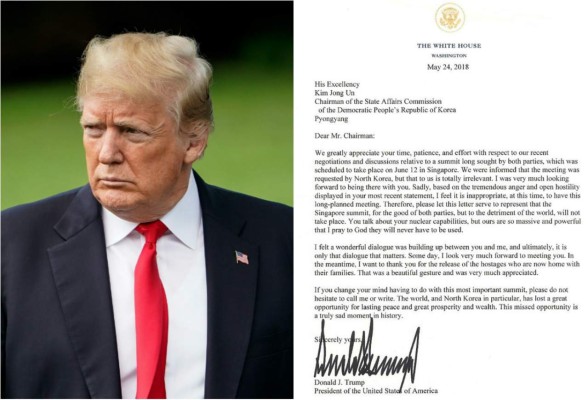 La carta en la que Trump amenaza a Kim Jong-un