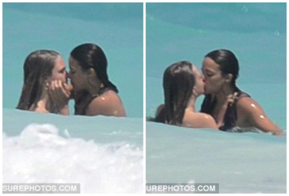 Michelle Rodriguez y Cara Delevingne, beso y topless en México