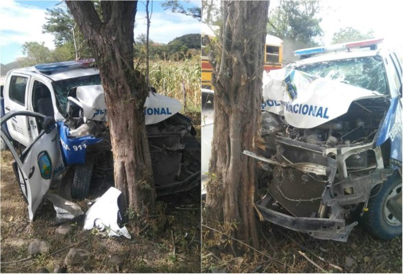 Accidente de una patrulla deja dos policías heridos