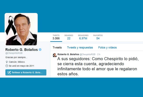 Cuenta en Twitter de Roberto Gómez Bolaños será cerrada