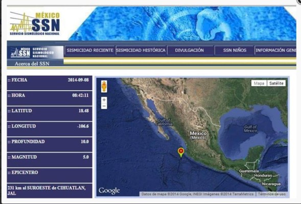 Sismos leves se sienten en el norte de Honduras y México