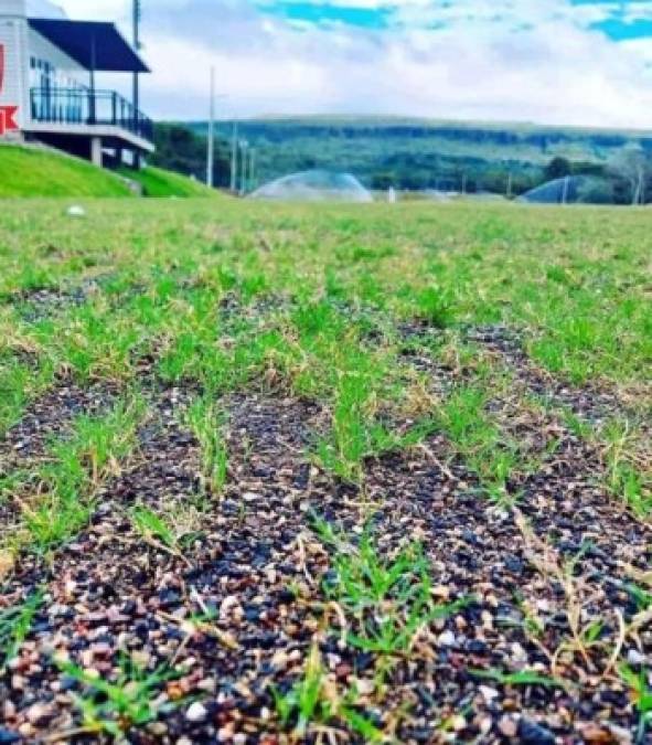 La cancha del Centro de Rendimiento José Rafael Ferrari cuando se empezaba a trabajar de lleno en ella. Ahora ya está lista.