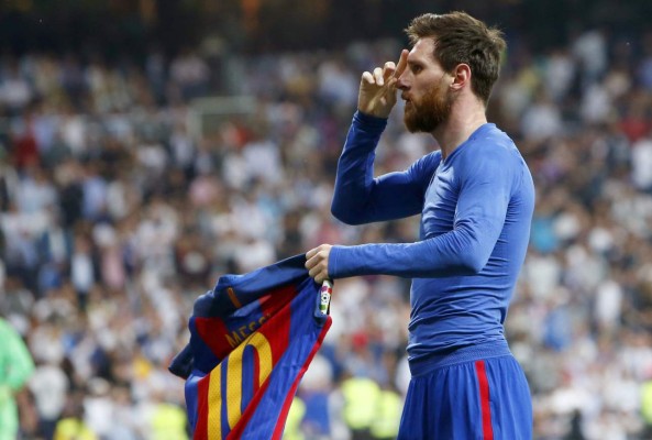 El desafiante festejo de Messi en el Santiago Bernabéu
