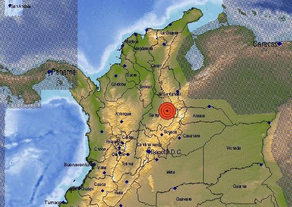 Sismo de magnitud 5,4 sacude el norte de Colombia