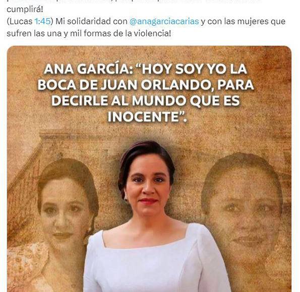 8. La diputada Johana Bermúdez también dejó un mensaje de solidaridad a la familia del expresidente Hernández. 