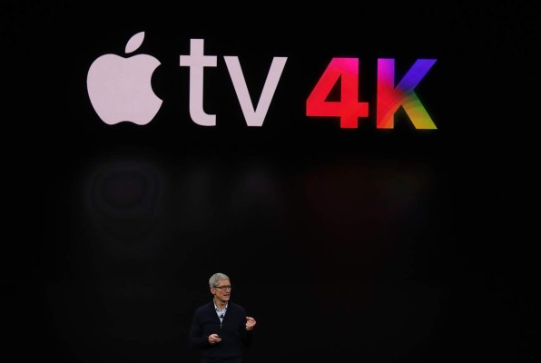 CUPERTINO, CA - SEPTEMBER 12: Apple CEO Tim Cook speaks during an Apple special event at the Steve Jobs Theatre on the Apple Park campus on September 12, 2017 in Cupertino, California. Apple is holding their first special event at the new Apple Park campus where they are expected to unveil a new iPhone. Justin Sullivan/Getty Images/AFP== FOR NEWSPAPERS, INTERNET, TELCOS & TELEVISION USE ONLY ==