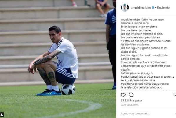 La inspiradora reflexión que compartió el argentino Ángel Di María