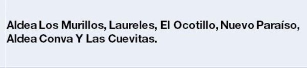 En Morazán y Victoria, Yoro, por mantenimiento del circuito MOR L396 se suspenderá entre 8:30 y 3:30 pm el servicio en: