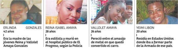 De jalón venían madre y dos hijas que murieron en choque en Toyós