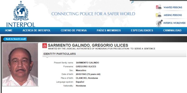 Interpol emite alerta contra dos de los Sarmiento