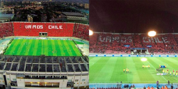 La afición chilena y su fallido mosaico en el Chile-Brasil