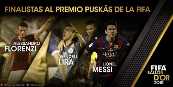 Video: Los tres goles finalistas al Premio Puskás