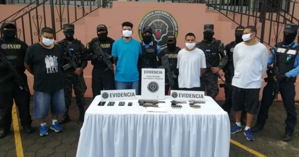 FNAMP captura a cinco supuestos pandilleros de la 18 en Comayagüela